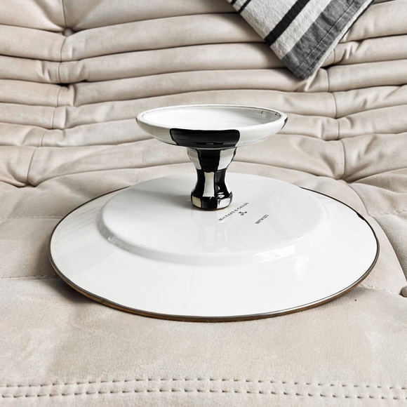 Rare Older Mackenzie-Childs Metal And Enamel Fluted Cake Stand Pedestal - Picture 7 of 10